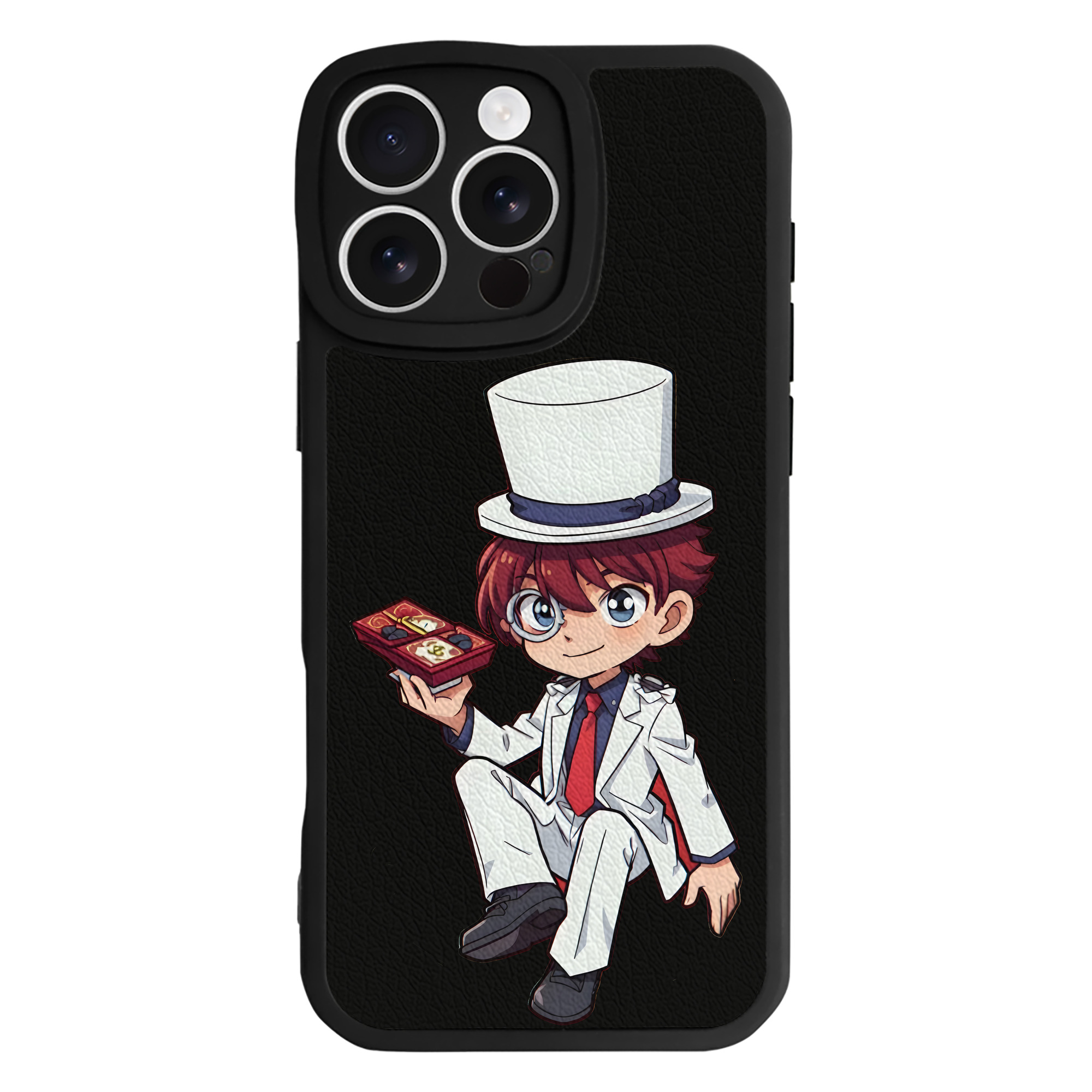 （画像用） 名探偵コナン くろば かいと Detective Conan Kuroba Kaito 【iPhone 16シリーズ対応】シリコンスマホケース（レザー調） 材質：シリコン